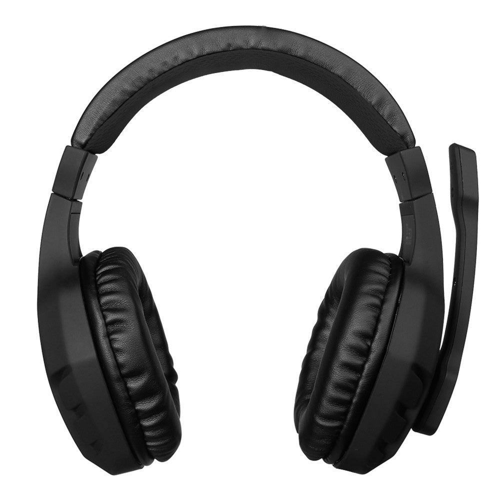 Black over-ear headphones on a white background