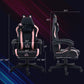 Racing Gamer Chair, Faux Leather Gaming Chair With Footrest, Headrest And Lumbar Support, Black