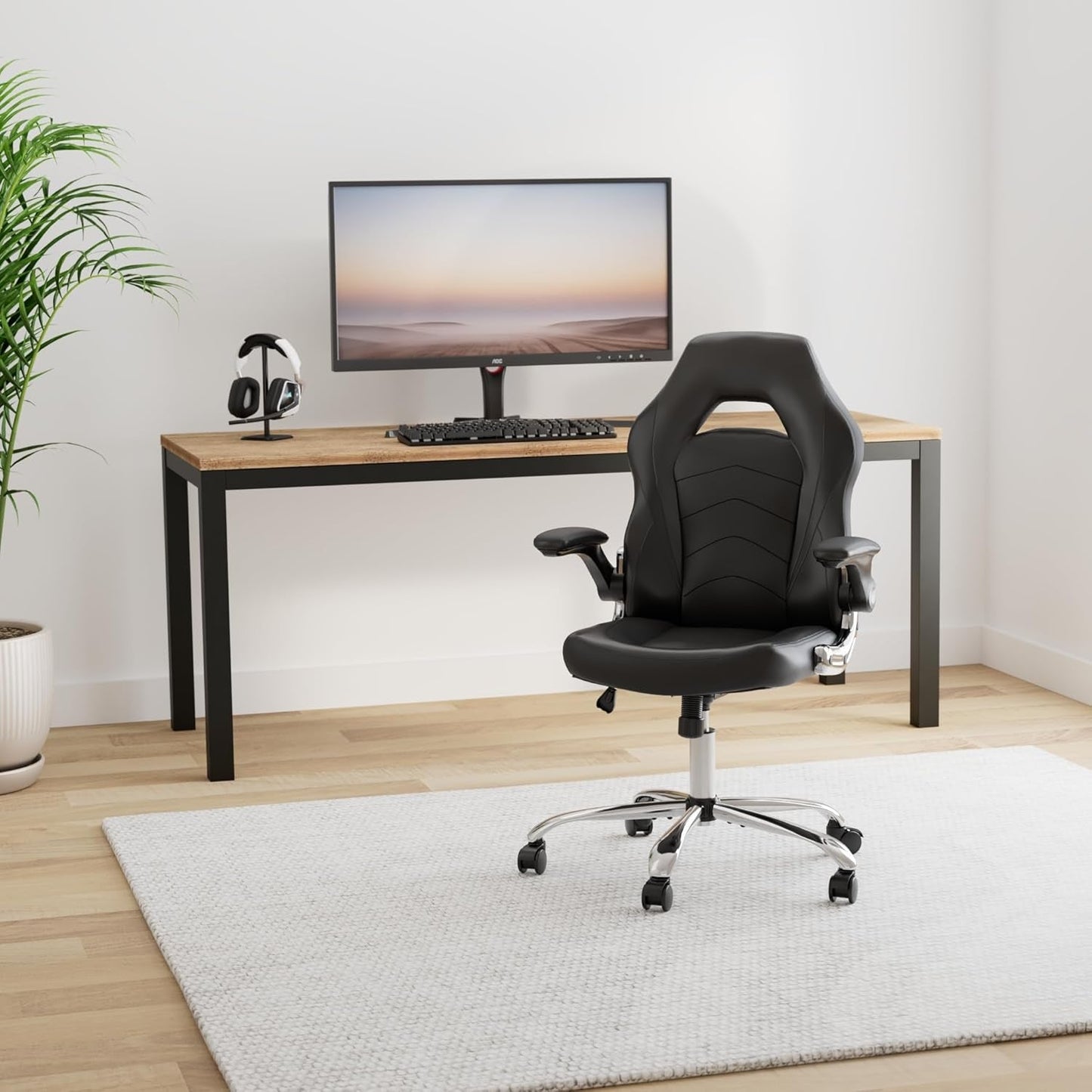 Home Gaming Ergonomic Office Flip-Up Armrest and Height Adjustable