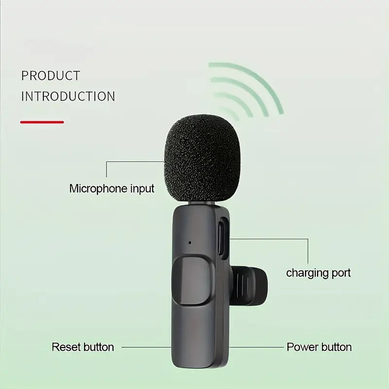 Wireless Lavalier Microphone – Clip-On Mic with Noise Reduction